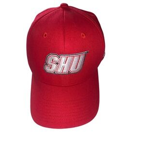 Adidas SHU Sacred Heart University Baseball Cap Hat Mens Red Embroidered Logo